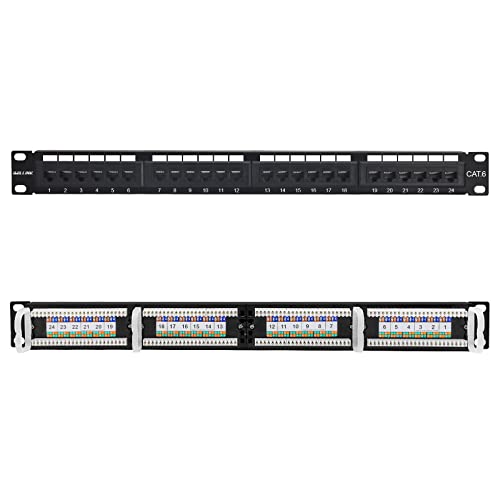 image for iwillink 24 Port Patch Panel, Cat6 Patch Panel, RJ45 Keystone Network 