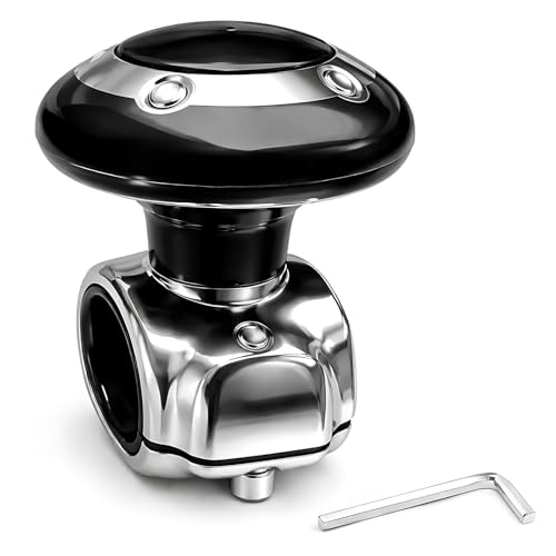 Orsefeliy Universal Lenkradknauf Lenkhilfe Spinner Abnehmbarer Drehknopf Lenkradknauf mit Schraubenschlüssel 360Lenkrad Knauf Traktor für Auto LKW Traktor usw. Ergonomischer Lenkradgriff
