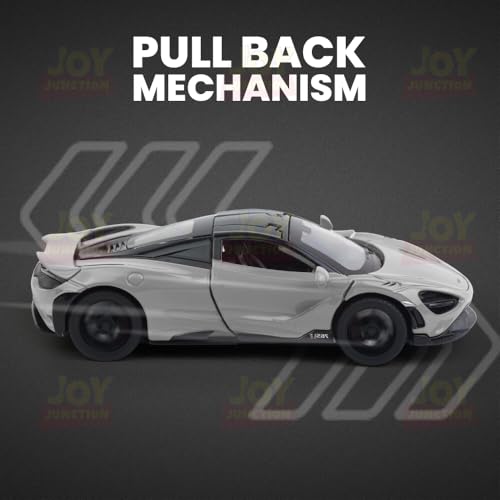 Image of JOY JUNCTION Limited Edition 1:32 Scale Metal Pull Back Toy car with Openable Doors, Light & Engine Sound - Realistic Collectible for Boys Kids 3+ Years & Above (McLaran 765LT JJ333 Grey)