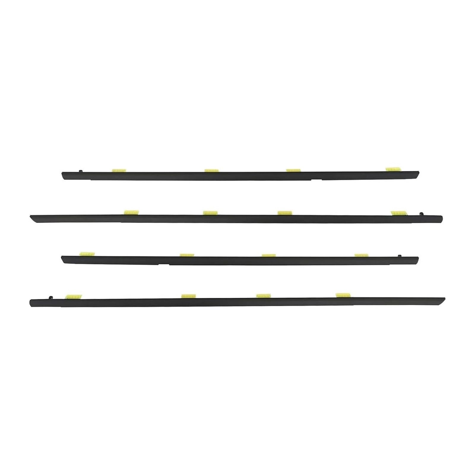 4PCS Black Car Outer Door Belt Seal Windows Rubber Weatherstrip for Civic Sedan 2001-2005 Car Window Seals