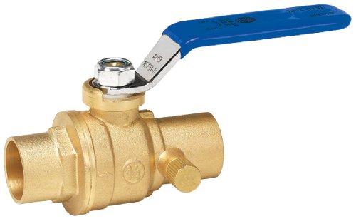 Homewerks 119-4-12-12 No-Lead Full Port Ball Valve with Drain with 1/4-Turn x Solder, Brass, 1/2-Inch, 0.5-Inch, No Color