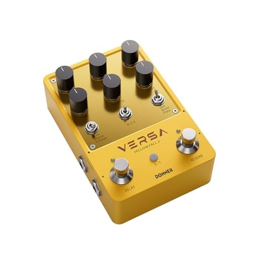 Donner Delay & Reverb Pedal with Tap Tempo, Preset Saving, Stereo in/out, Digital 3x3 Multi-Mode Effects for Electric/Acoustic Guitar, True Bypass (Versa - Yellow Fall II)