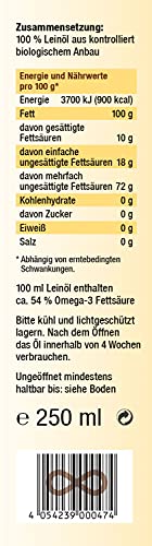 Foto von Kopp Vital Bio-Leinöl | 250 ml | vegan | reich an Omega-3 | 100% Leinöl aus kontrolliert biologischem Anbau
