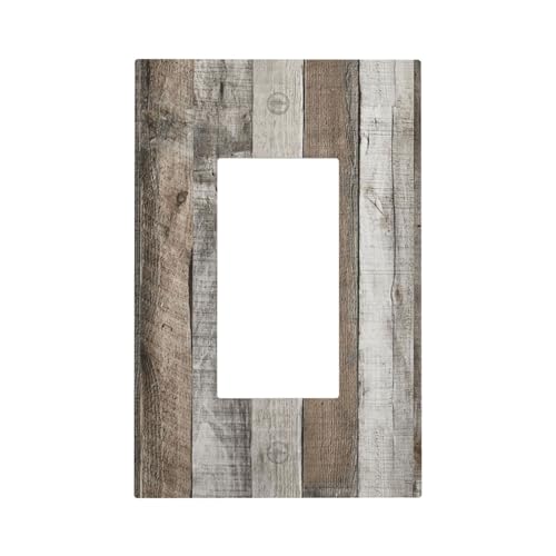 Natural Grey Wood Vintage Faux Wood Grain Decorative Outlet Covers