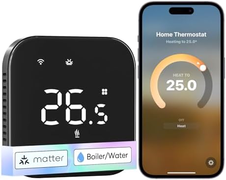 Bild 11 - Meross Thermostat Matter Heizungsthermostat Heizung Smart Digital WLAN Raumthermostat für Fußbodenheizung & Boiler, Intelligente Wandthermostat kompatibel mit Alexa, Siri & Google, weiß