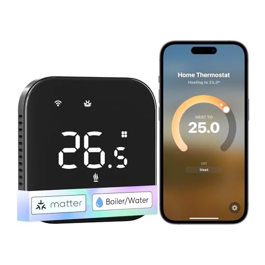 Meross Termostato Calefaccion WiFi Matter, Termostato WiFi Caldera Gas Condensación, Compatible con HomeKit, Alexa Google Siri, Sensor Externo, Detección Ventana Abierta, Bajo Consumo Programable