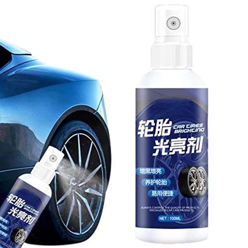 FASSME Spray per Cera per Pneumatici,Rivestimenti lucidanti per Pneumatici | Spray detergente per Pneumatici da 100 ml per Auto, Camion, Moto, detergente per lucidatura Ruote e Pneumatici, Spray