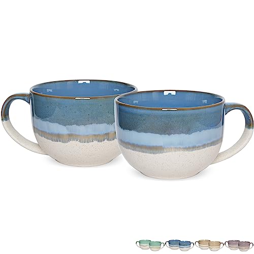 Bosmarlin Ceramic Jumbo Coffee Mug Set of 2, 23 Oz,...