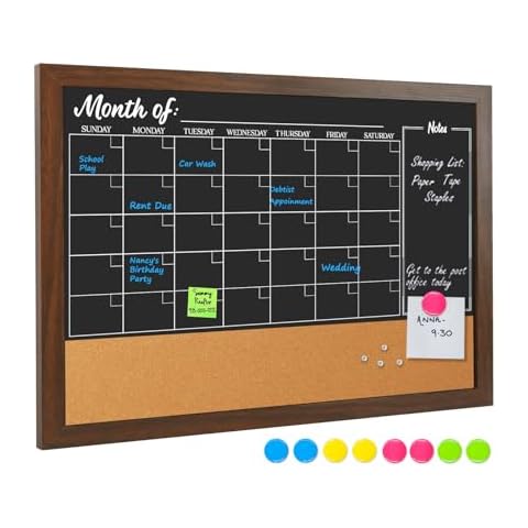 4 THOUGHT Chalkboard Calendar Corkboard Combo Cover