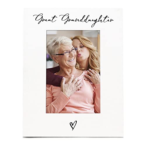 ukgiftstoreonline White 6x4 Portrait Picture Photo Great Granddaughter With Heart