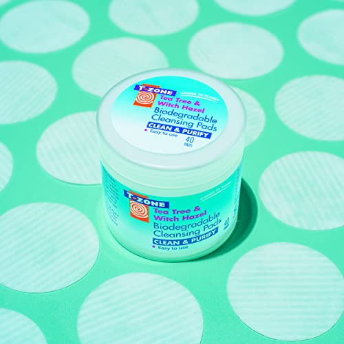 T-Zone Tea Tree & Witch Hazel Biodegradable Cleansing Pads (40 Pads), Instantly Remove Dirt, Oil & Makeup, Unclogs Pores - Image 3