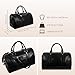 Time Resistance Full Grain Leather Small Duffel Bag - Gym Weekender Overnight Bag (Black)