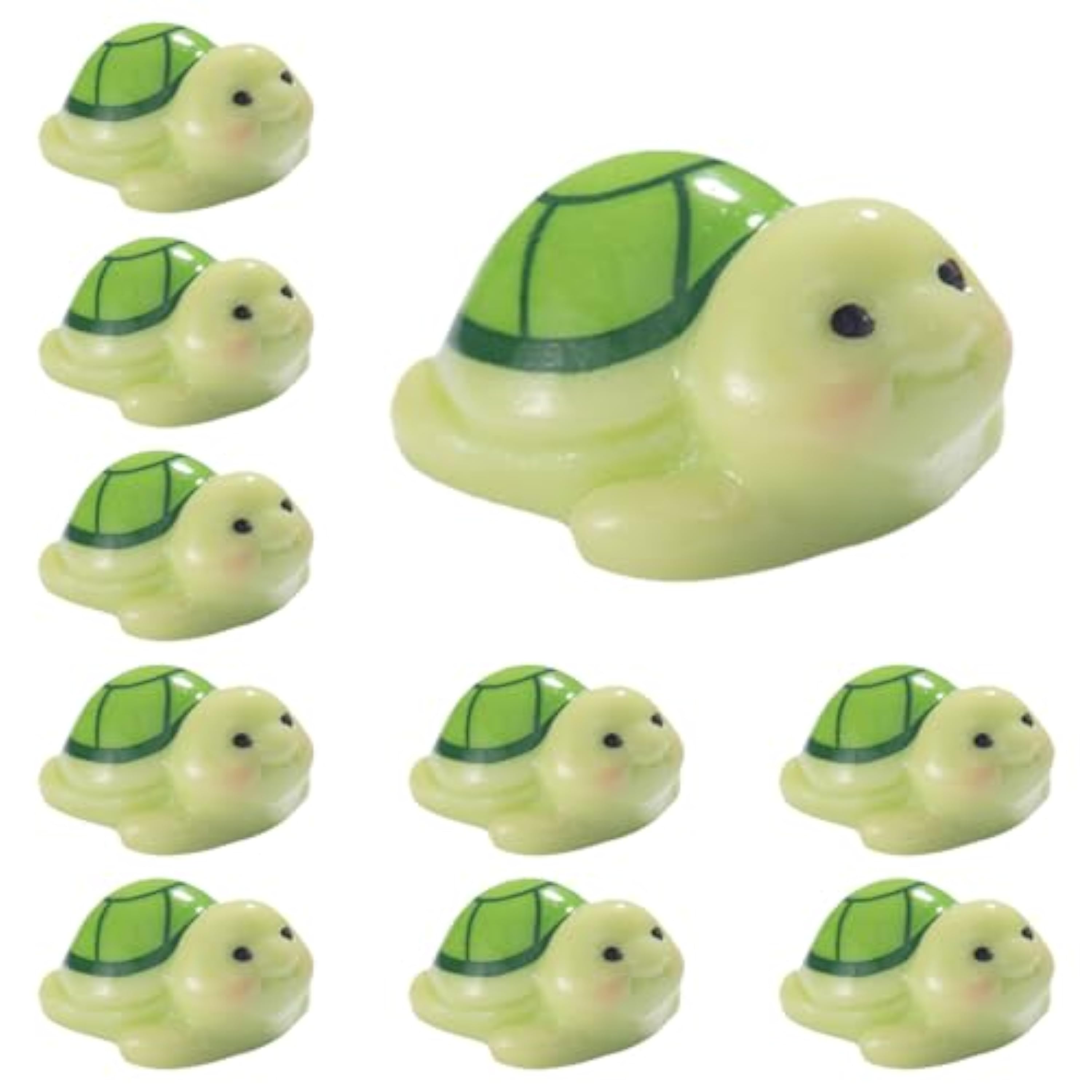 CATOR 10 Piezas Mini Tortugas de Resina, Mini Figuritas, DIY, Para Decoración de Jardín, Paisaje (Multicolor)