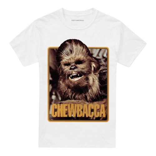 Cotton Soul Star Wars Chewbacca Retro Unisex T Shirt, White, Small