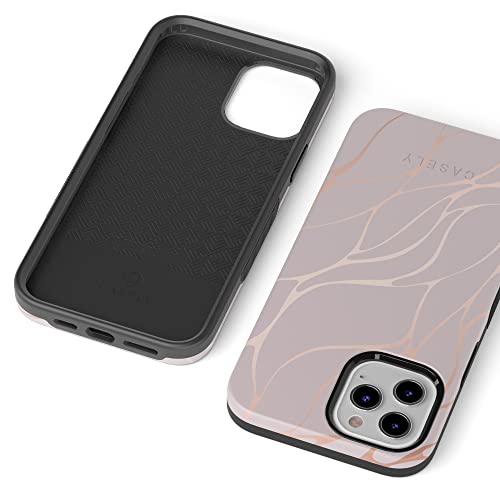 Casely Iphone 12 Pro Max Phone Case | Pink And Gold Metallic Waves Case 360 Degree Coverage For Your Phone | Precise Cutouts, 1Mm Raised Lip Camera Protection | Bold #TOP6