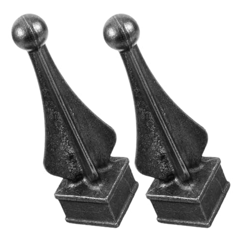 CAXUSD Puntale per Recinzione in Metallo 2 Pezzi, Accessorio Decorativo per Recinzioni da Giardino e Cortile, Terminali per Pali di Recinzione Resistenti e Verniciabili per Esterni