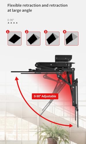 Image of Audiovan Motorized Ceiling TV Mount with Remote Electric Flip Down TV Bracket for 32 to 75 inch Flat and Curved Screen