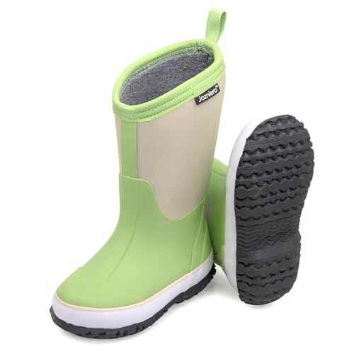 Water boots for kids, Waterproof Rubber Kids Rainboot, Insulated Rubber Neoprene Rain Boots for Toddlers Boys Girls Children