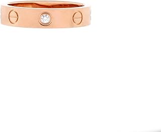 Pre-Loved Love Wedding Band 1 Diamond Ring 18K Rose Gold with Diamond, Rose Gold