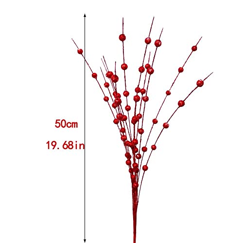 Fake Flower Powder Berries Christmas Decoration Pistachio Artificial Glitter Berry Stem Home Decoration Foam Diy Simulation Wedding(Gold) #TOP1