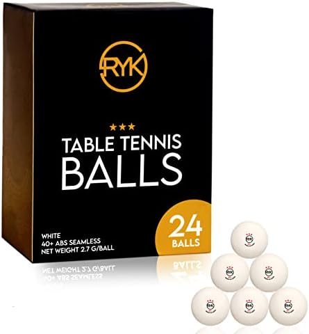 RYK 3 Star White Ping Pong Balls (40mm) - Premium Quality ABS Material Table Tennis Balls for Indoor/Outdoor Games, Decoration & Recreational Activities -(24) pcs