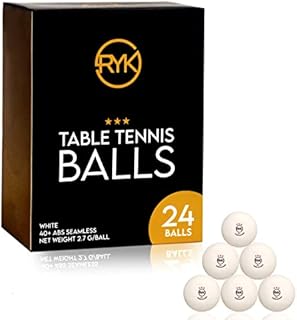 RYK 3 Star White Ping Pong Balls (40mm) - Premium Quality ABS Material Table Tennis Balls for Indoor/Outdoor Games, Decoration & Recreational Activities -(24) pcs