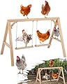 Pine Wood Chicken Roosting Bars with 2 Swings – Weather?Resistant Poultry Perch for 6–8 Chickens – Backyard Coop Accessories & Comfortable Outdoor Play Station