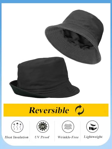 Image of Gelante Reversible Bucket Hat for Men and Women - Cotton, Outdoor Sun Protection Bucket Hats.