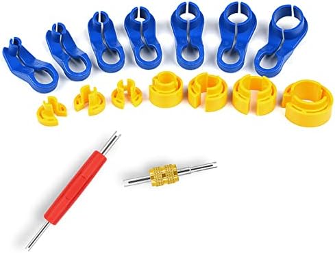 AC Fuel Line Disconnect Tool Set, Fuel Line Removal Tool Includes 1/4, 5/16, 3/8, 1/2, 5/8, 3/4, 7/8Inch Quick Disconnect Tool Kit for Automotive AC Fuel Line and Transmission Oil Cooler