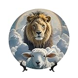 Plato decorativo de porcelana de hueso de cordero con nubes de león, platos de cena de cerámica de cordero con nubes de león, soporte decorativo de cerámica, adorno de cerámica, manualidades, plato de