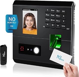 NGTeco MB1 Clock in Machine for Employees Small Business with Face, Fingerprint, RFID and PIN Punching in One, Office Time Card Machine Automatic Punch with APP for iOS Android (0 Monthly Fee)