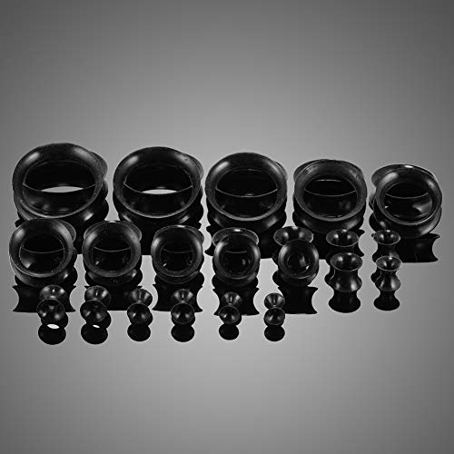 Xpircn 15 Pairs Thin Silicone Gauges Flexible Skin Ear Tunnles Plugs Double Flared Hollow Expander Ear Piercing Jewelry 3Mm-30Mm #TOP7