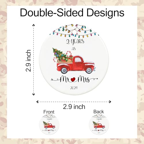 Chiranrise 2ND ANNIVERSARY Mr And Mrs Gifts For Couple, 2 Year Cotton For 2Nd Anniversary Keepsake For Home And Christmas Decorations thumb #1