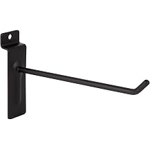 Polmart 6" Heavy Duty Slatwall Panel Hooks, Black 96-Pack, 6-inch