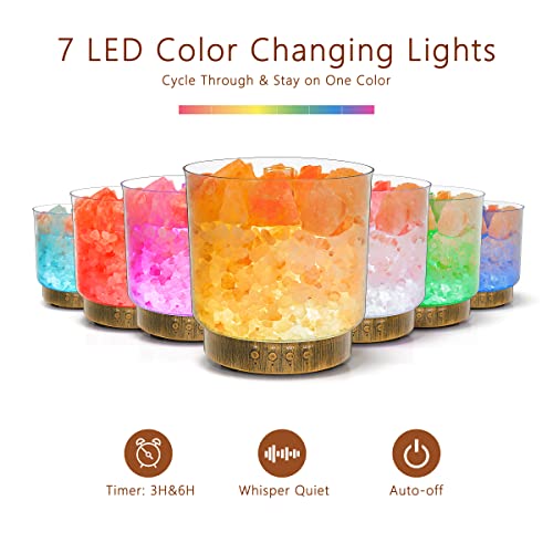 Dqbaokuan Essential Oil Diffuser, 3-In-1 Aromatherapy Diffuser & Himalayan Salt Lamp & Ultrasonic Humidifier With Timer For Large Room, Intermitten Mist Up To 20 Hrs, 7 Color Light Auto Shut-Off 300Ml #TOP4