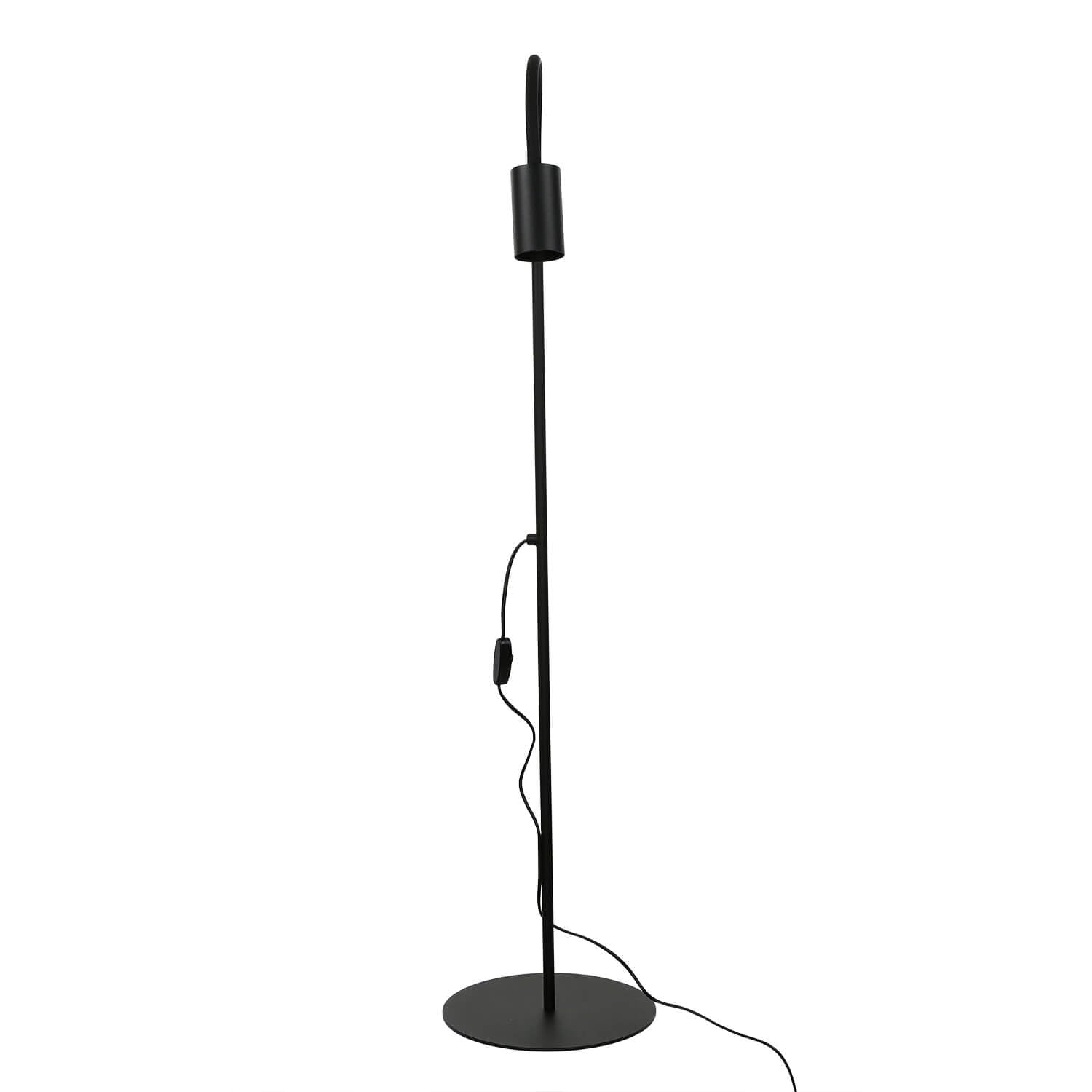Licht-Erlebnisse Stehleuchte EYE Metall Schwarz Spot schwenkbar Flexarm H:114-153cm minimalistisch Kabelschalter GU10 für Wohnzimmer Schlafzimmer Leselampe Stehlampe
