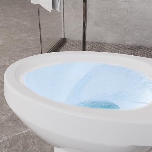 Two Piece Toilets Elongated, 19" ADA Comfort Height Toilet for Bathroom, 1.28 GPF Powerful Flush, 12 Inch Rough In