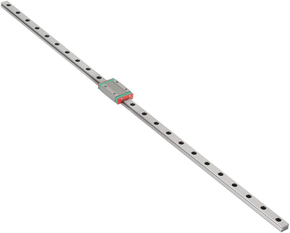Linear Guide Rail MGN12H 600mm, CNC Router Linear Motion Slide Carriage with 4-Point Load Bearing, Interchangeable Design for Automatic Equipment and Measuring Tools
