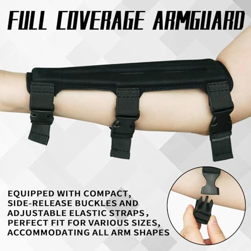 Forearm Guard - Full Coverage Archery Arm Guard with Vented Design in Thermo-Shaped EVA Foam, Arm Protector with Adjustable Elastic Straps with Quick-Release Buckles (L) - Thumbnail 3