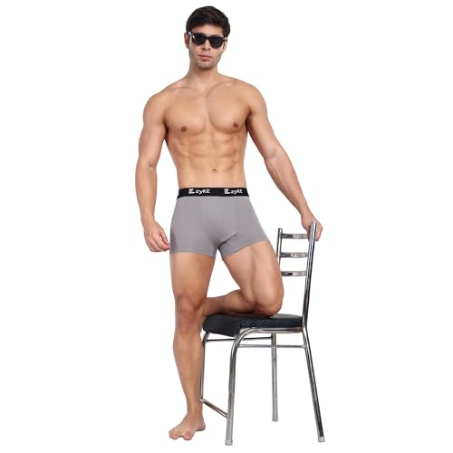 Image of Zyke Men's Cotton Trunk Innerwear | 95% Cotton 5% Elastane Stretch Underwear | Ultra Soft Waistband Anti-Bacterial Moisture Wicking Trunks for Men (Pack of 1)