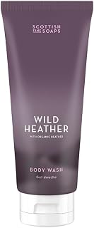 Scottish Fine Soaps Wild Heather Body Wash with Organic Heather Extract, Pink Pepper, Patchouli, Amber Notes, 200ml