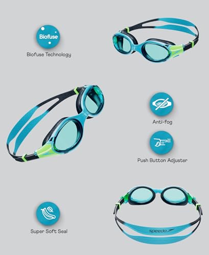 Speedo Unisex Kids Biofuse 2.0 Swimming Goggles for Boys and Girls | Anti Fog Coated Lens | 100% UV Protection | Super Soft Leak Free Seals