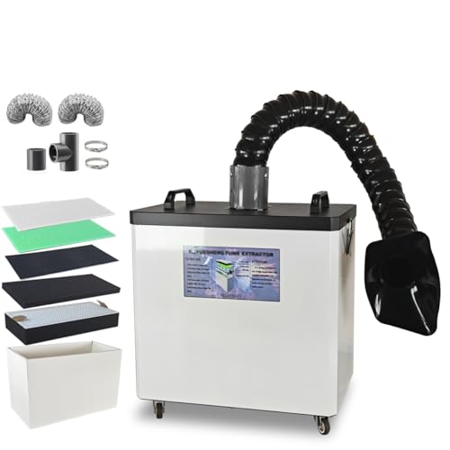 41UTcE30LlL. SL500 Fume Extractor Powerful 250W Suction up to 487m³/h, Low-Noise, 6-Stage Filtration System with 11PCS Filters for Laser Welding Smoke Absorption and Desktop Soldering