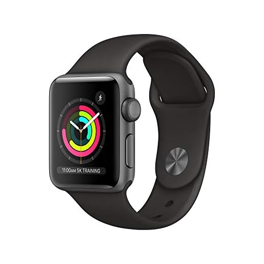 Apple Watch Series 3 GPS, 38 mm aluminiumboett i rymdgrått med sportband i svart