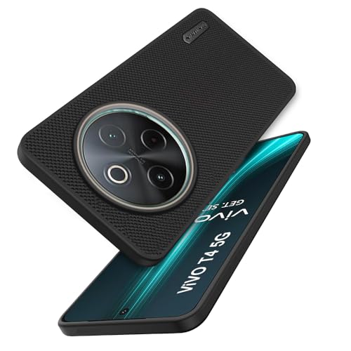 Image of TOUCCH Back Case Cover for Vivo T4 / iQOO Z10 5G| Shock Proof Design & 360 Degree Protection| Premium Soft Black Cover for Vivo T4 | Silicone Sand Blast - Black