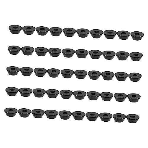 SOLUSTRE Nodized Aluminum Washer Set 50pcs Conical Gasket M5 Size Black Sturdy and Anti-loosening