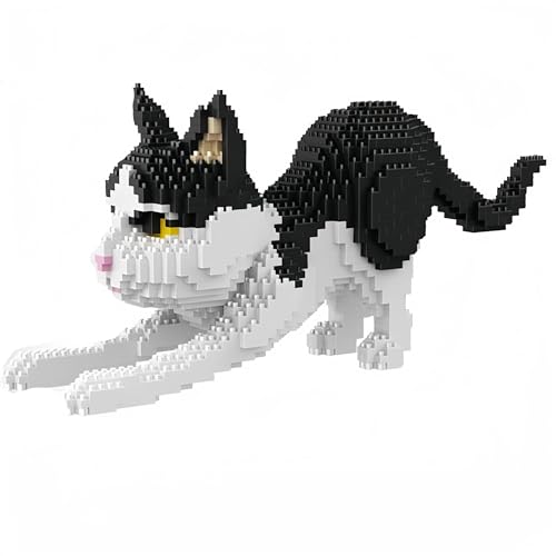 Mini blocs de construction chat vache à motifs noirs et blancs