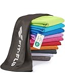 Fit-Flip Kühlendes Handtuch - Ice Cooling Towel und mikrofaser Kühltuch – kühlende Handtücher für Nacken und Hals - Airflip cool Towel für Fitness und Sport - Kühlhandtuch (schwarz, 100x30cm)