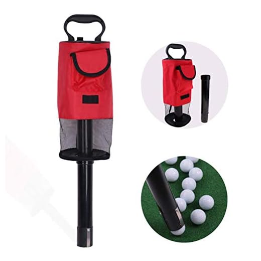 Golf Shag Bag Portable Golf Ball Retriever Golf Ball Pick Up with Removable Tube Practice Collector
