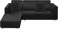 Vista 1 de Funda de sofá modular en forma de L, funda elástica y suave para sofá de 2 piezas, protector de muebles con 2 fundas de almohada